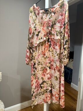 New Look Ruffle-Trim Midi Dress